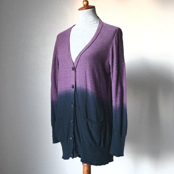 Vintage Calvin Klein Jeans Ombré Cardigan Size M - Picture 2 of 6